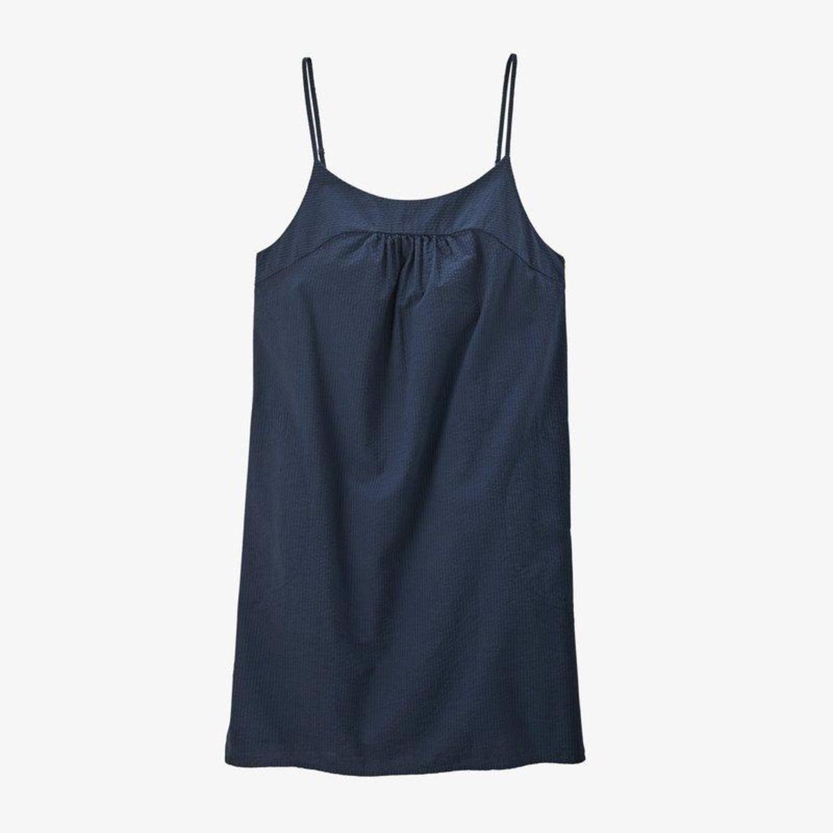 Patagonia Organic Cotton Seersucker Dress - Willow/Stone Blue | Garmentory