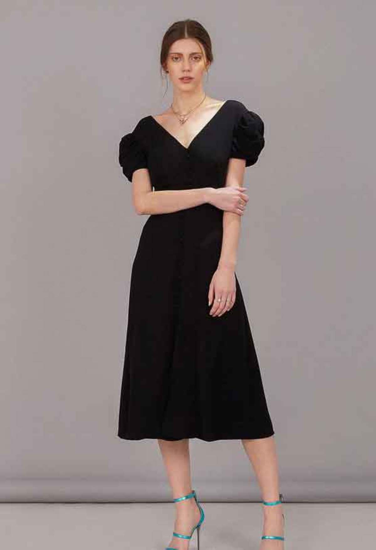 Saloni Margot Dress - Black - Image 1 of 4