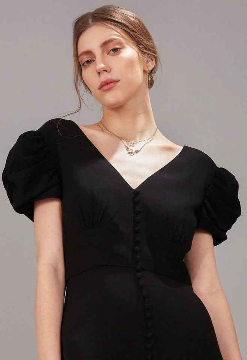 Saloni Margot Dress - Black