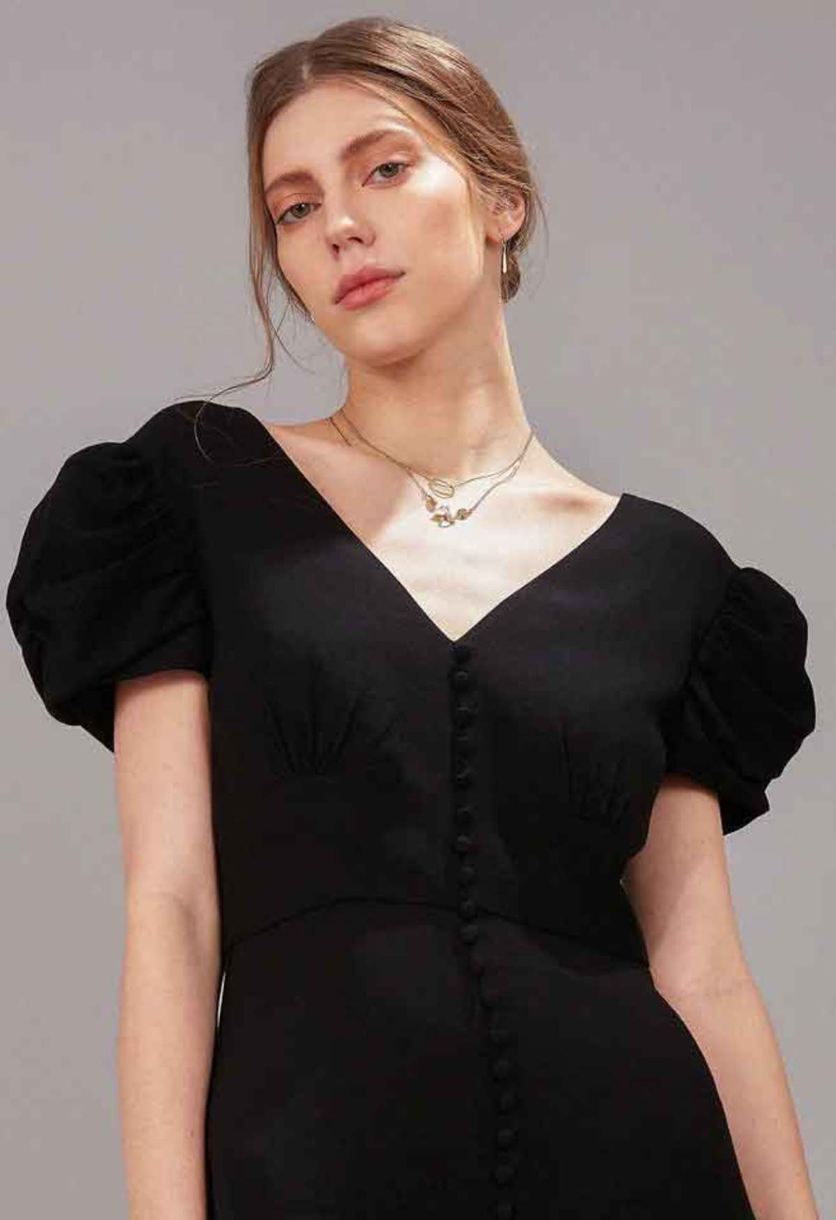 Saloni Margot Dress - Black - Image 4 of 4