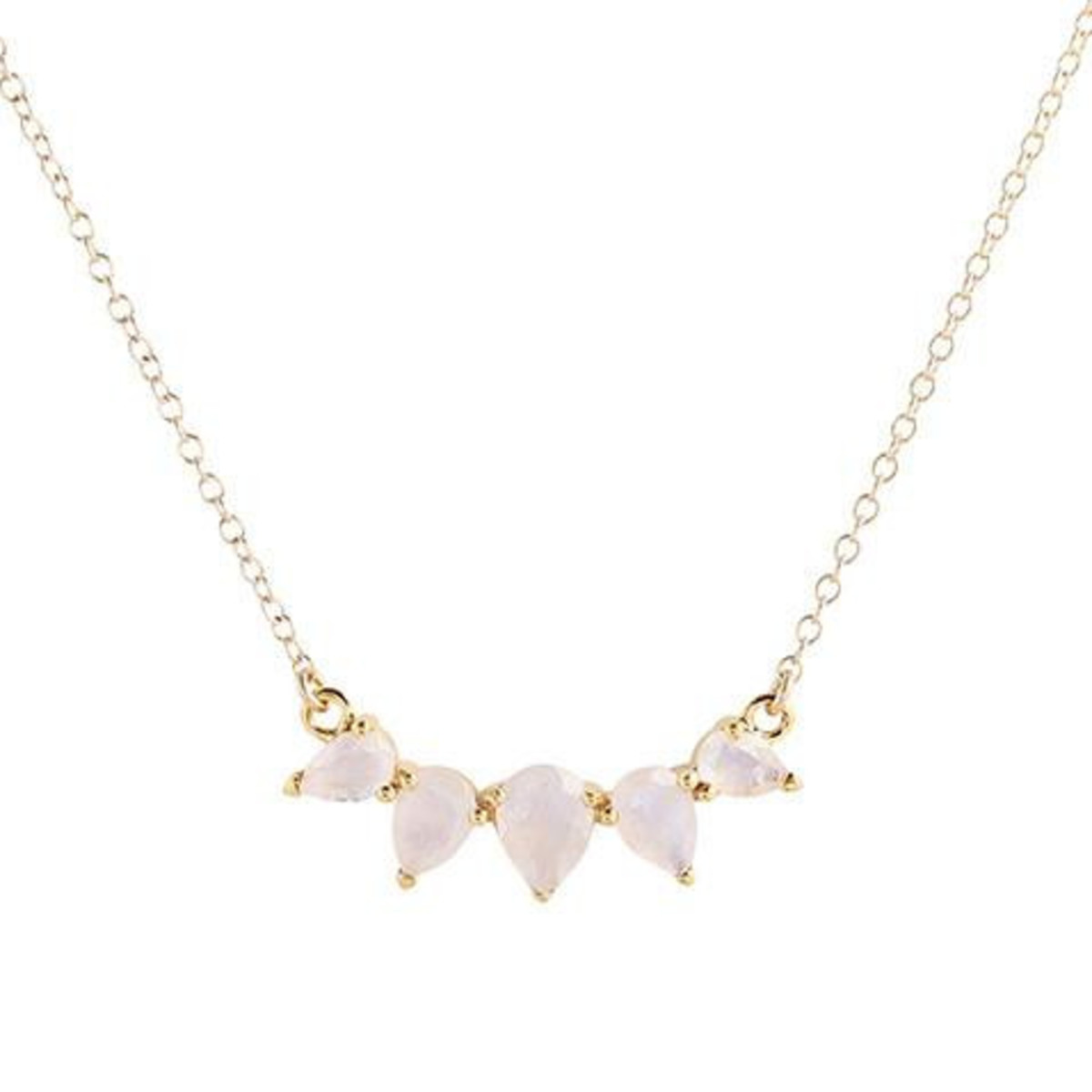注目！【leah alexandra】PAZ NECKLACE★ムーンストーン Leah Alexandra Sofia Slice Necklace 14k Gold Vermeil