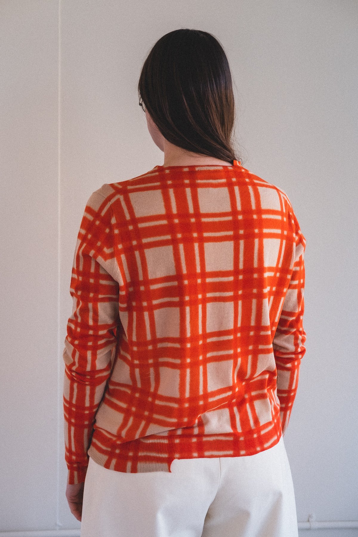 Antipast ITA-ZOME KNIT CARDIGAN - Orange Plaid - Image 4 of 5