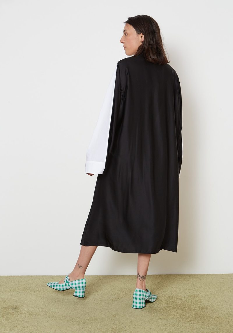 ワンピース Maison Margiela Two-tone poplin and wool shirt dress MM6-Cotton-Poplin-Two-Tone-
