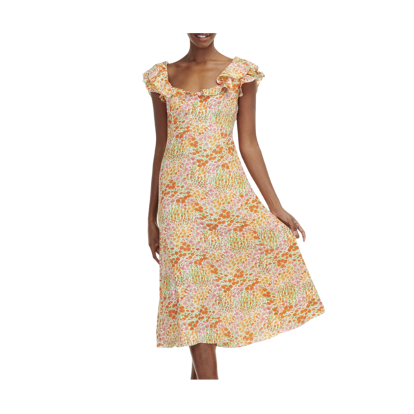 HVN Blooming Garden Ruby Ruffle Dress - MULTI | Garmentory