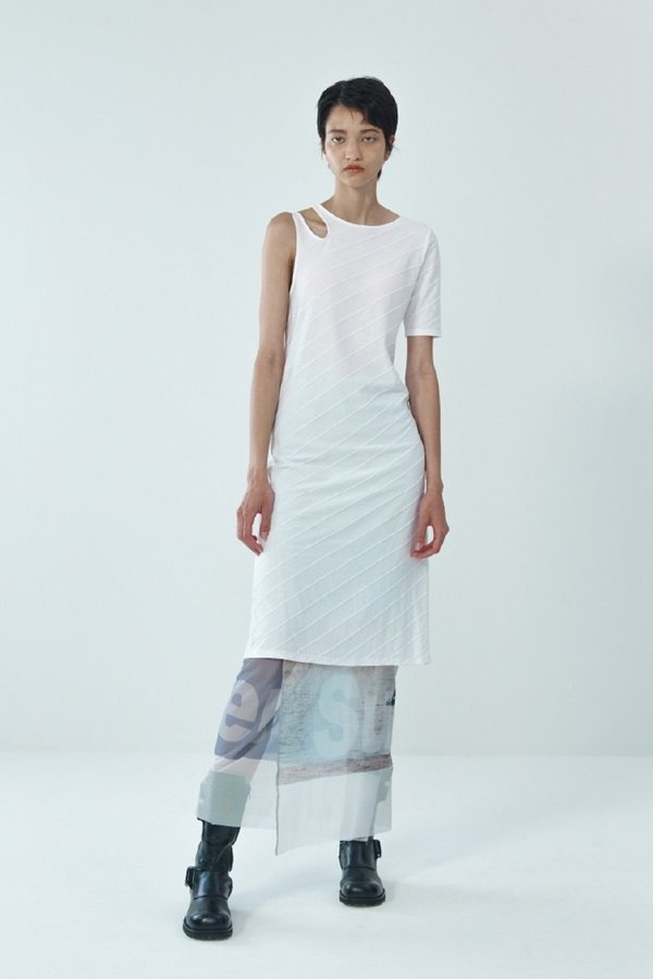 Theopen Product One-shoulder Cut-out Dress - White Theopen Product One-shoulder Cut-out Dress - White