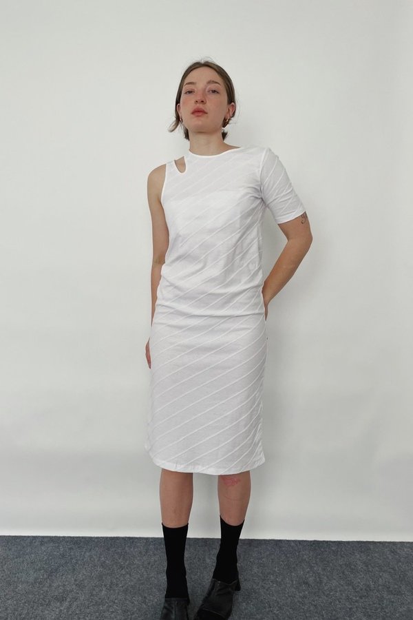 Theopen Product One-shoulder Cut-out Dress - White Theopen Product One-shoulder Cut-out Dress - White