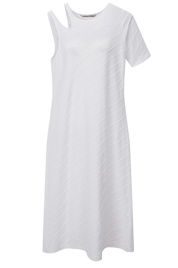 Theopen Product One-shoulder Cut-out Dress - White Theopen Product One-shoulder Cut-out Dress - White