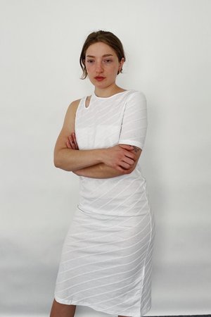Theopen Product One-shoulder Cut-out Dress - White Theopen Product One-shoulder Cut-out Dress - White