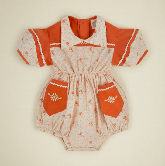 PREVIEW Apolina Baby Nellie Romper Red Calico Floral