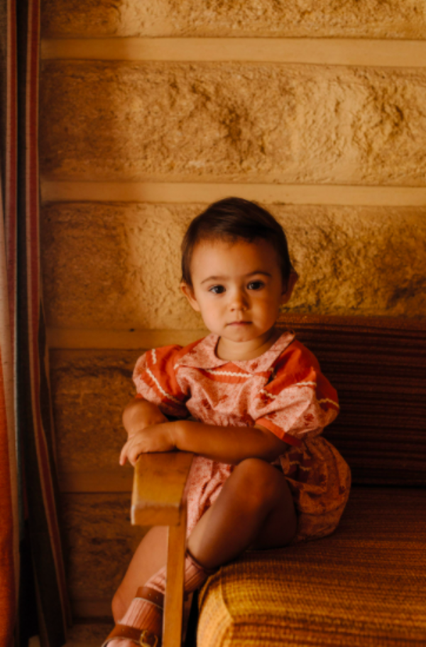 PREVIEW Apolina Baby Nellie Romper Red Calico Floral | Garmentory