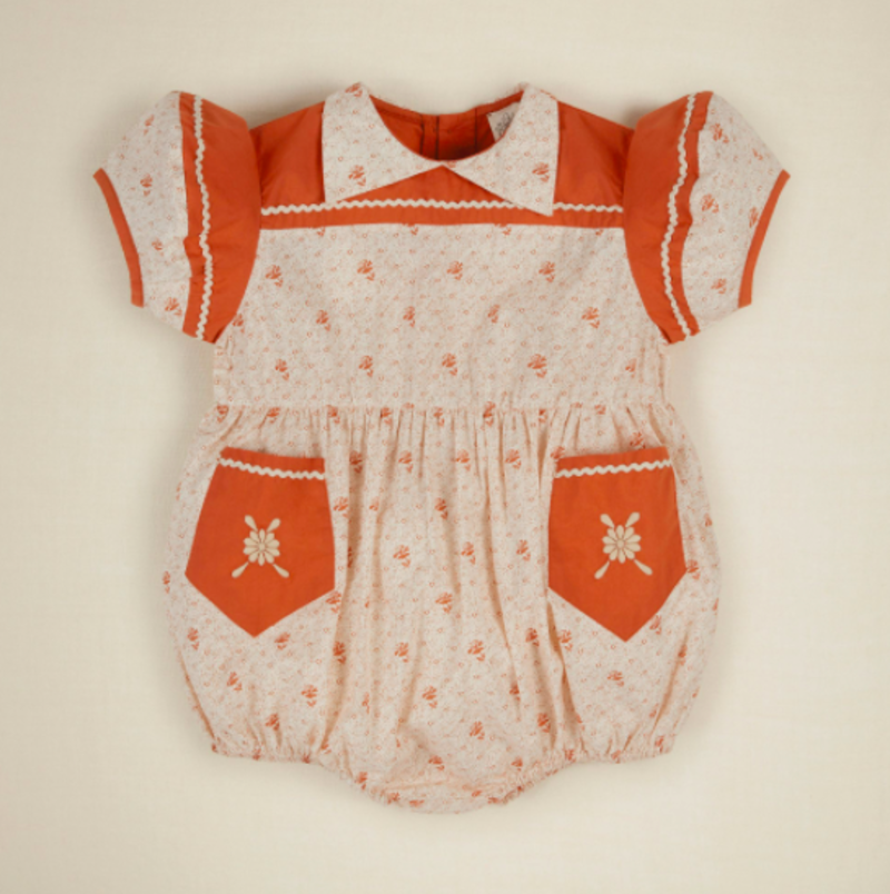 Apolina Nellie Romper Red Calico Floral | Garmentory 