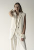 K M by L A N G E WOOL MARRY ME SLEVELESS PADDED SHOULDERS JACKET - cream - Thumbnail 3