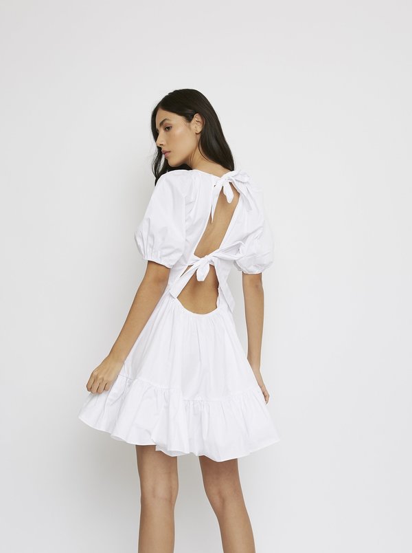 Glamorous Open Back Tiered Mini Dress - White | Garmentory Glamorous Open Back Tiered Mini Dress - White | Garmentory