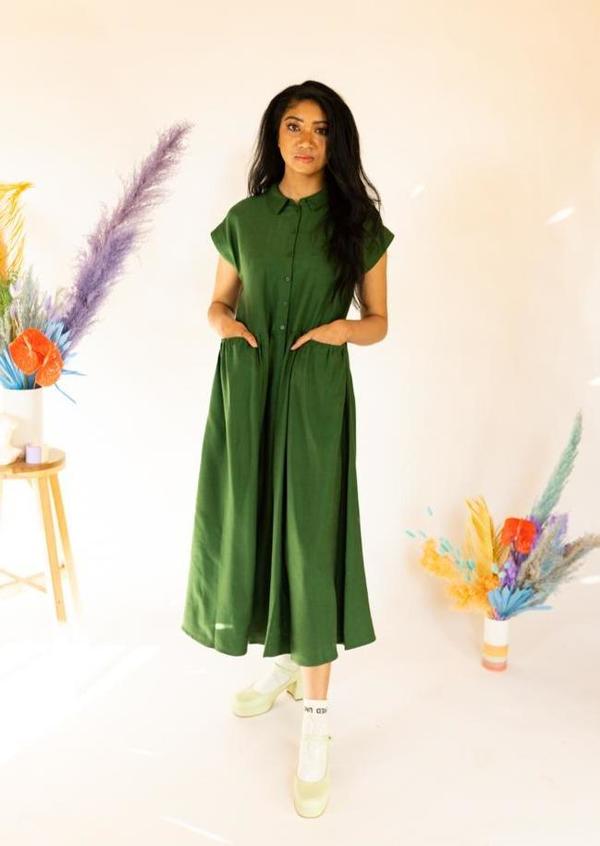 elk linen dress Shop The Llinen Long Printed Shirt Dress