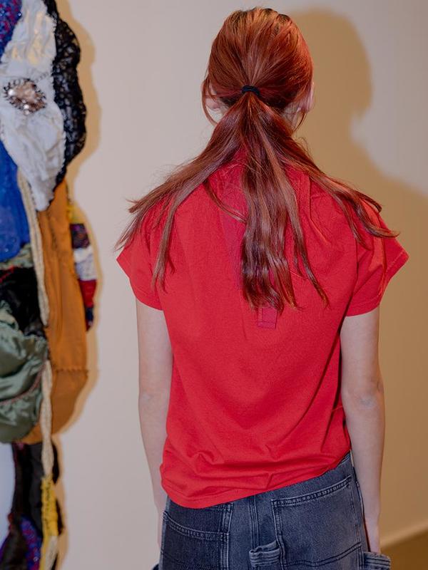 BLESS “Scarfer T-shirt “ Bless Scarfer T-Shirt - Red | Garmentory