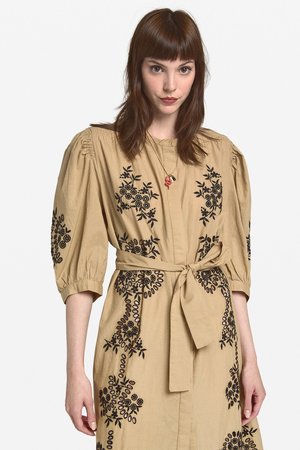 sachin and babi light blue dress The Somerset Mini Dress: Embroidered Linen Edition