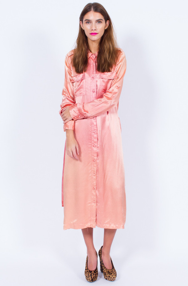 rose gold shirt dress
