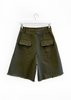 Baci Patch Pocket Raw Shorts - Army - Thumbnail 2