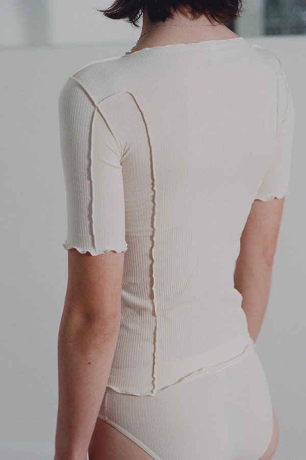 Baserange Organic Cotton Omato Top - Ecru Baserange Organic Cotton Omato Top - Ecru