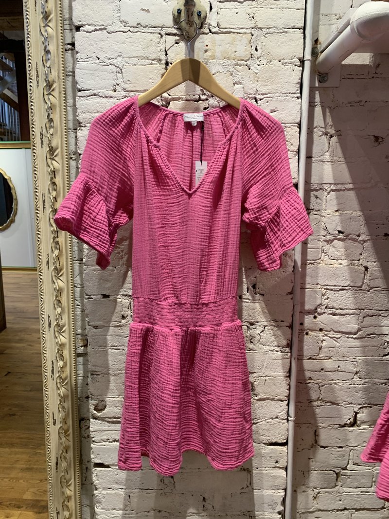 michael stars pink dress Michael Stars Katelyn Peasant Dress - Pink