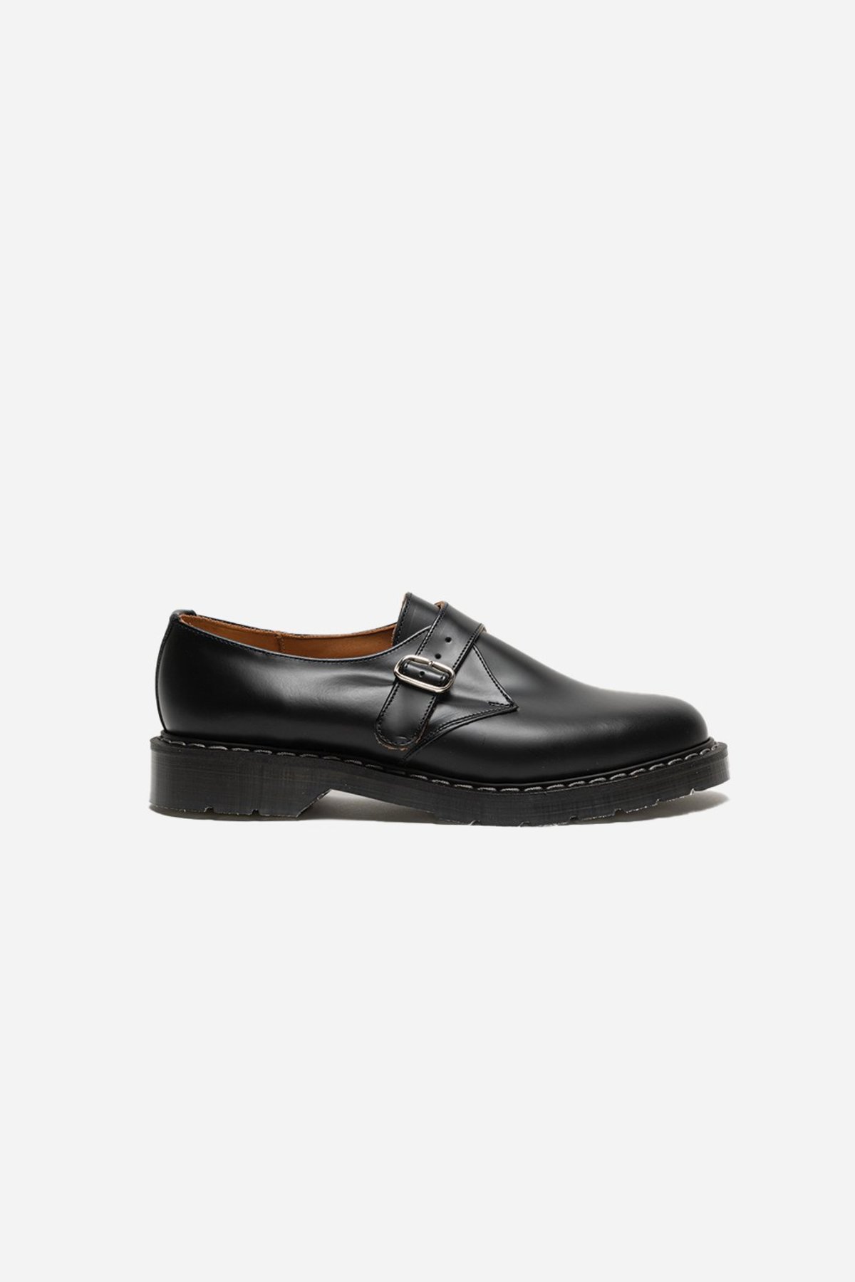 Solovair Single Buckle Monk Shoe - Black Hi-Shine | Garmentory