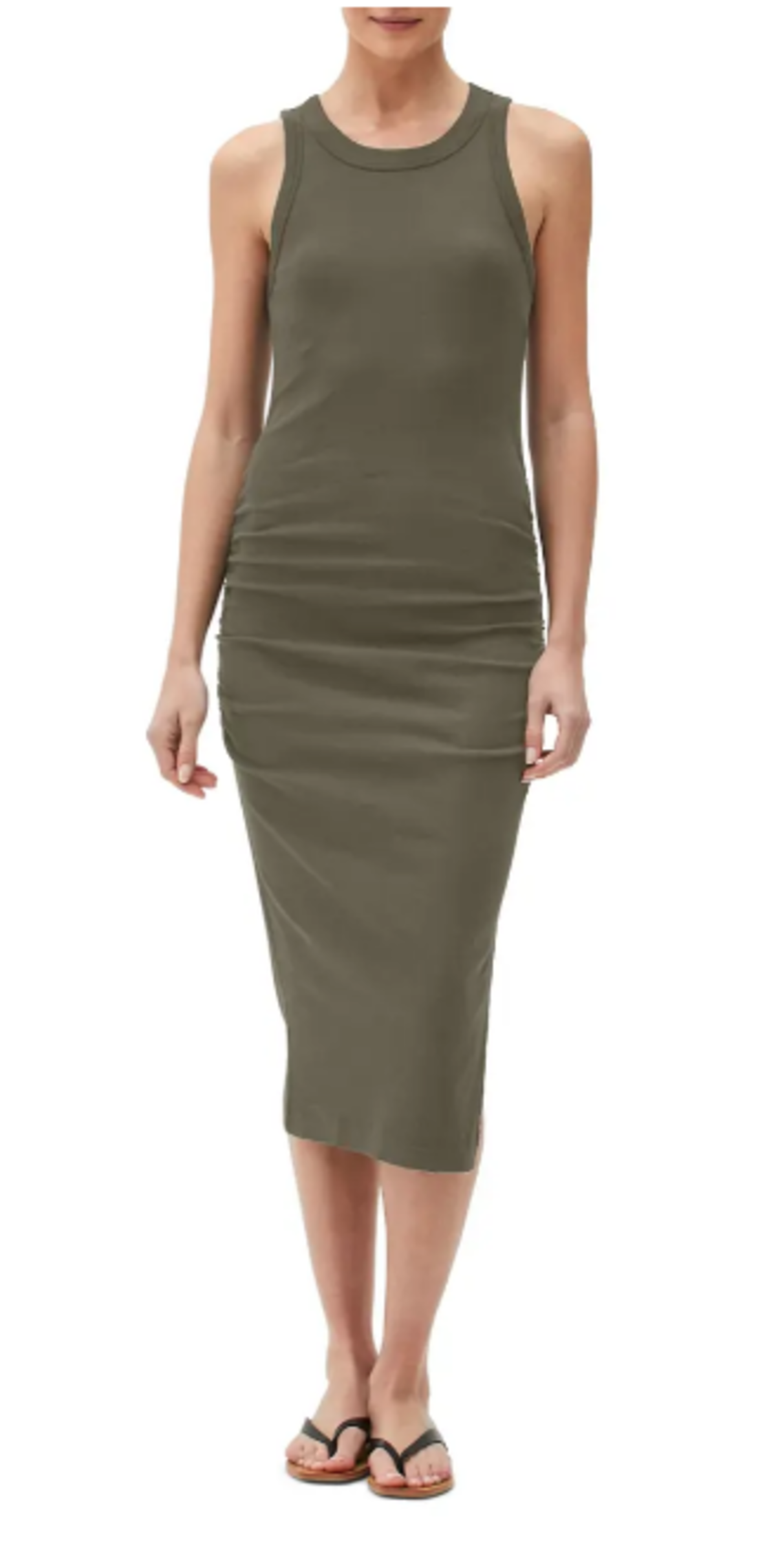 green emerald velvet dress Michael Stars Wren Ribbed Midi Dress