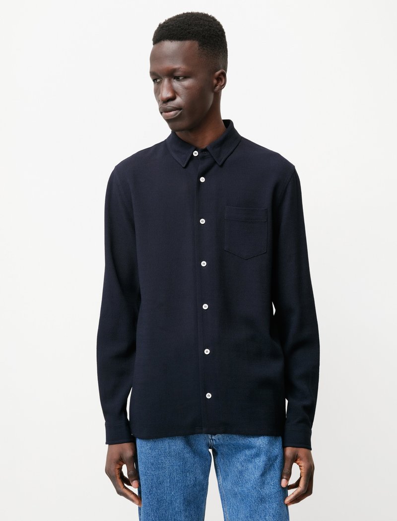 Sefr Mens Hampus Shirt - Dark Navy | Garmentory