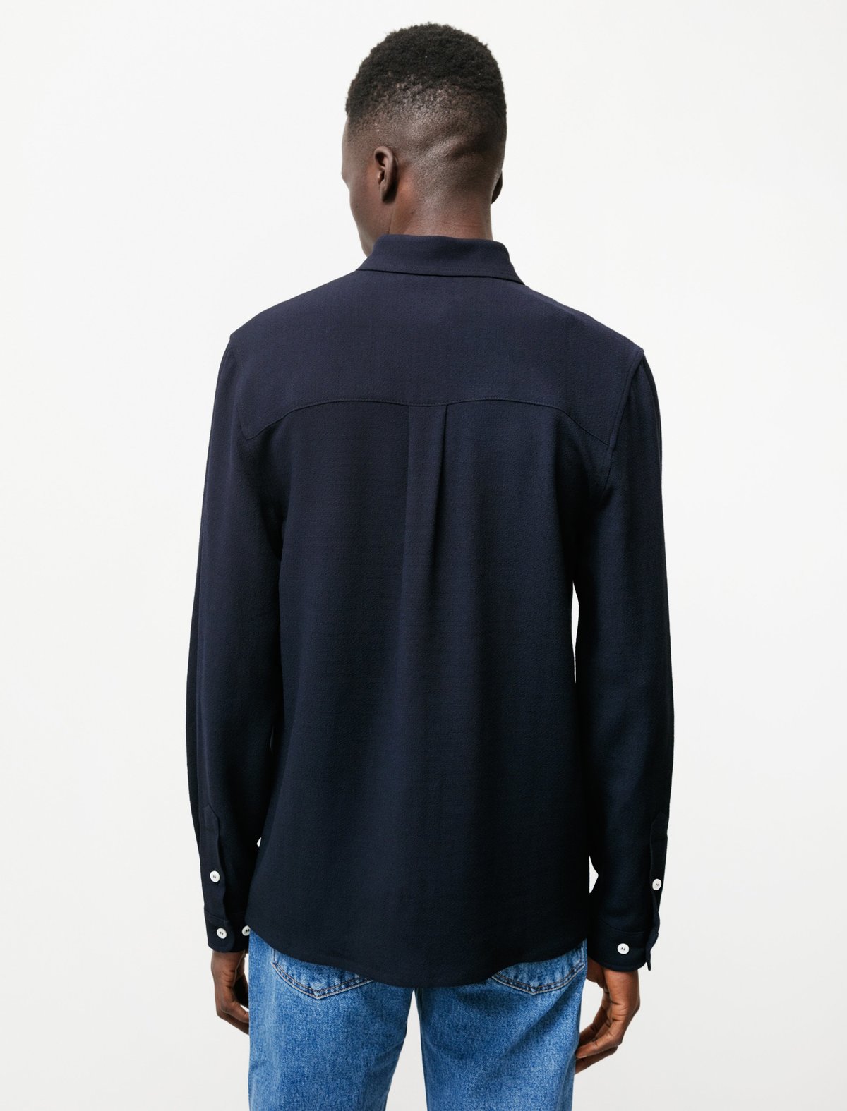 Sefr HAMPUS Shirt ネイビー Hampus-Shirt-Dark-Navy-