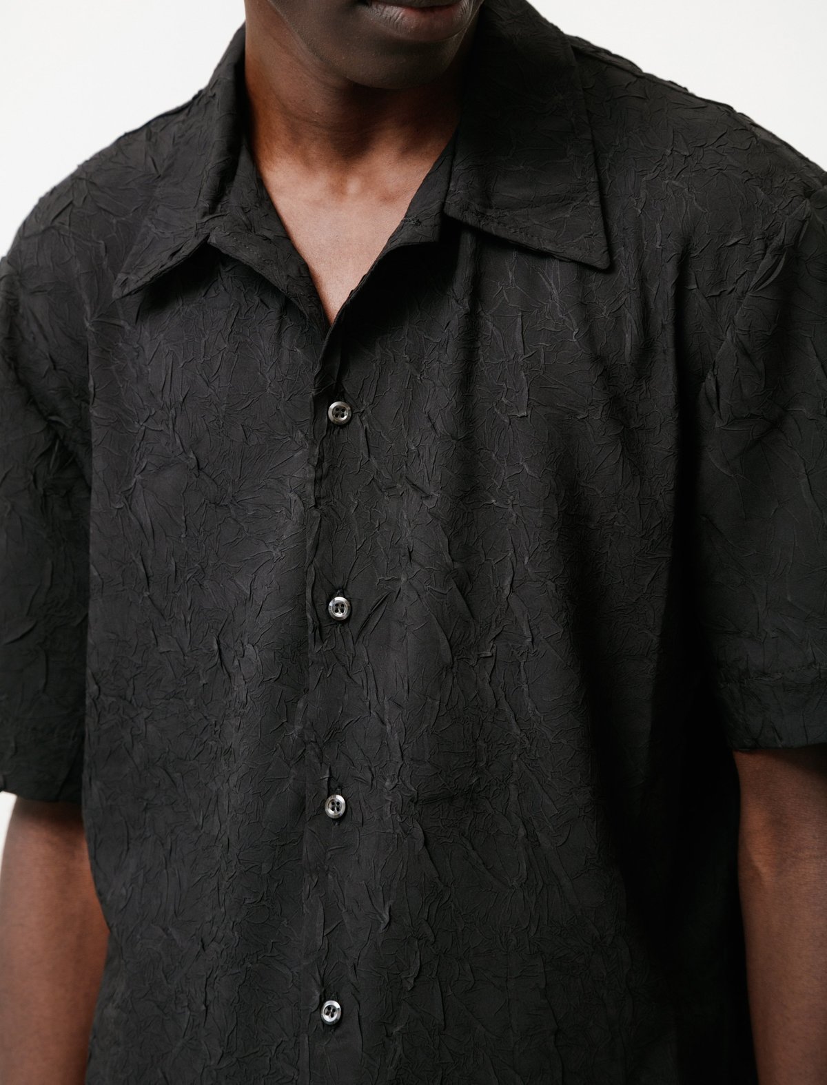 Sefr SS21 Black Suneham Shirt 黒シャツ(襟あり)