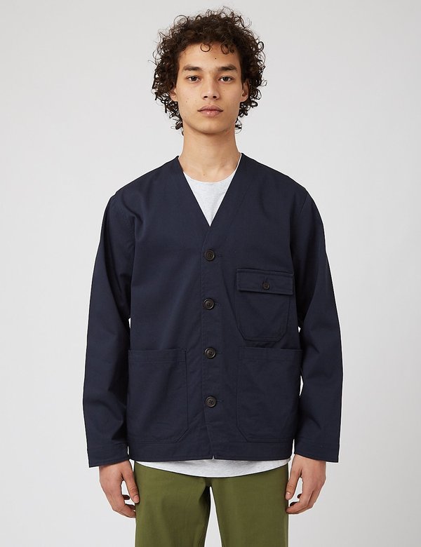 Universal Works Cabin Jacket - Navy Blue | Garmentory