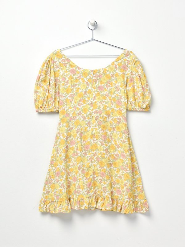 AGATHE MINI DRESS_GREY GARDEN FLORAL PRINT AGATHE MINI DRESS_GREY GARDEN FLORAL PRINT