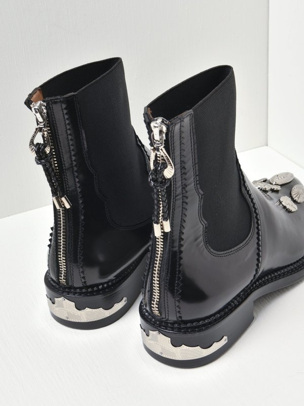 AJ990_Black Suede Hardware Boots_BLACK LEATHER AJ990_Black Suede Hardware Boots_BLACK LEATHER