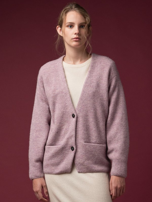 Alpaca Curved Sleeve Cardigan_Light Purple Alpaca Curved Sleeve Cardigan_Light Purple