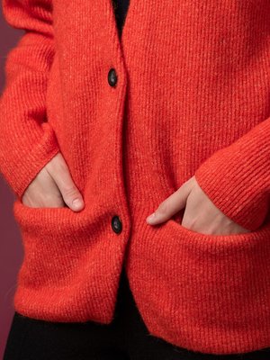 Alpaca Curved Sleeve Cardigan_Red Orange Alpaca Curved Sleeve Cardigan_Red Orange