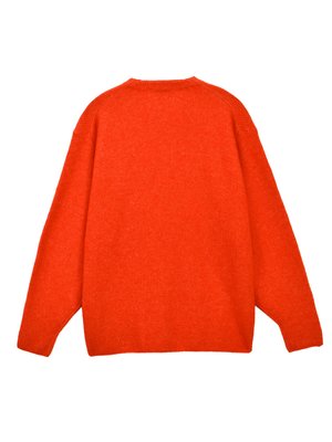 Alpaca Curved Sleeve Cardigan_Red Orange Alpaca Curved Sleeve Cardigan_Red Orange