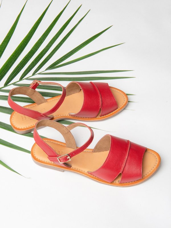 Ankle Strap Sandal_Red Ankle Strap Sandal_Red