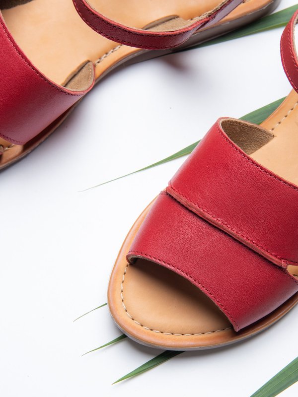 Ankle Strap Sandal_Red Ankle Strap Sandal_Red