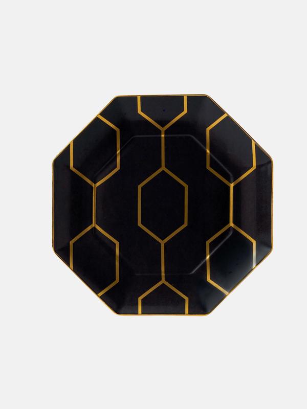 Arris Charcoal Accent Plate Octagonal Arris Charcoal Accent Plate Octagonal