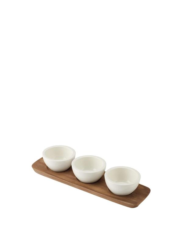 Artesano Dip Bowl 3 in 3ea and Acacia Wood Tray Artesano Dip Bowl 3 in 3ea and Acacia Wood Tray