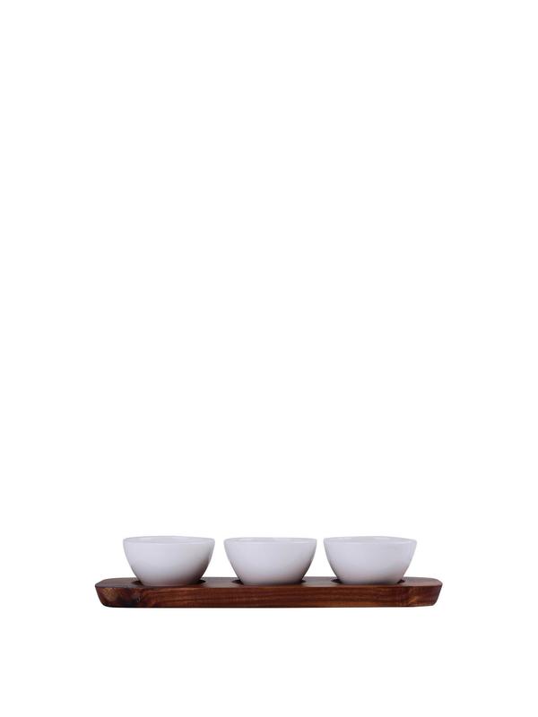 ARTESANO Dip Bowl 3ea and Acacia Wood Tray ARTESANO Dip Bowl 3ea and Acacia Wood Tray