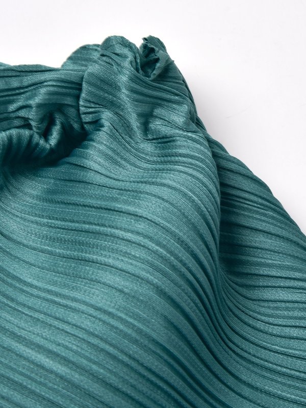 ASYMMETRIC PLEATED SKIRT_LEAF GREEN ASYMMETRIC PLEATED SKIRT_LEAF GREEN