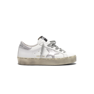 Golden Goose Hi Star Leather Upper White Silver Women GWF00118