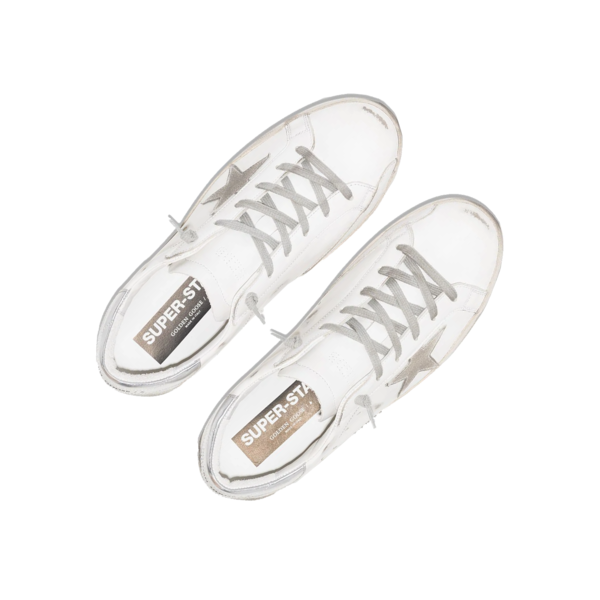 ★Golden ★ Superstar Lettering Effect Sneakers White S Men's Super-Star with gold sparkle foxing and lettering