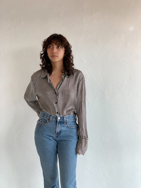 Silk Checkered Shirt | Vintage Silk Checkered Shirt | Vintage