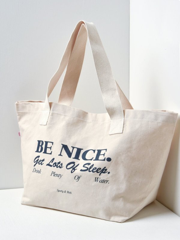 Sporty & Rich Be Nice Tote - Natural/Navy Sporty & Rich Be Nice Tote - Natural/Navy