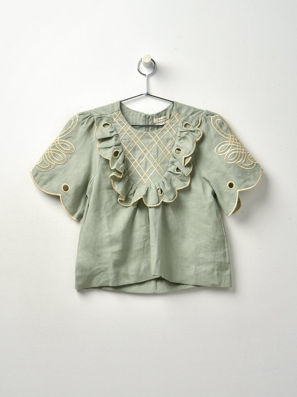 BETTY WILTEX YOKE BLOUSE_LIGHT MOSS BETTY WILTEX YOKE BLOUSE_LIGHT MOSS