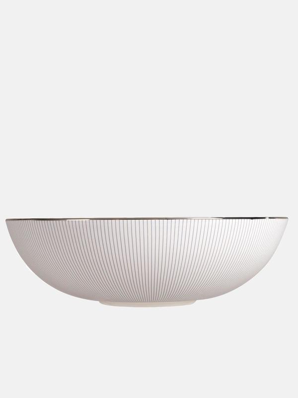 Blue Pin Stripe Serving Bowl Blue Pin Stripe Serving Bowl