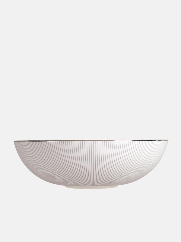 Blue Pin Stripe Serving Bowl Blue Pin Stripe Serving Bowl