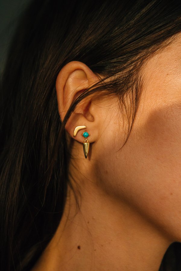 Sierra Winter Jewelry Desperado Earrings - Gold Vermeil/Turquoise Sierra Winter Jewelry Desperado Earrings - Gold Vermeil/Turquoise