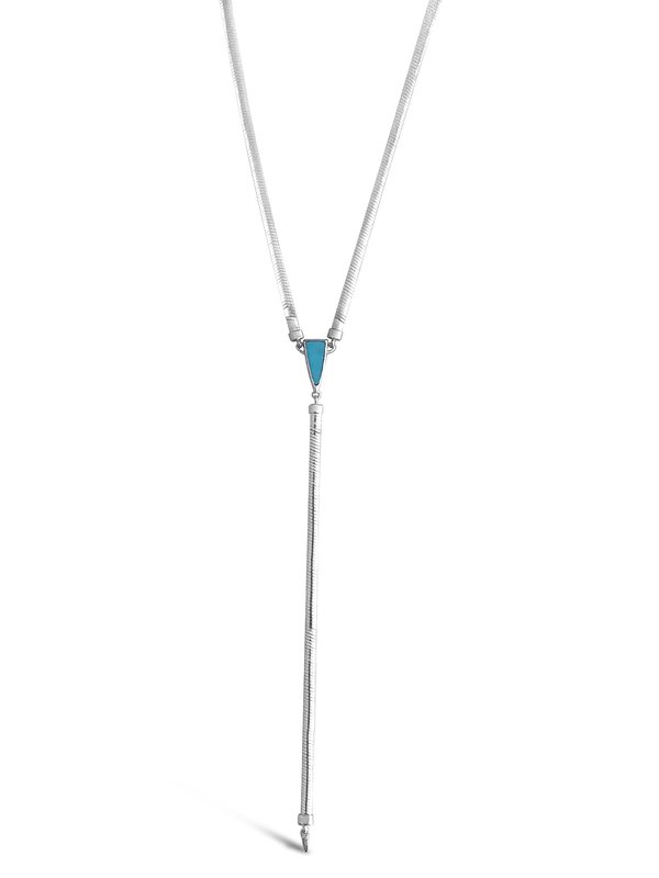 Sierra Winter Jewelry Earlene Lariat Necklace - Sterling Silver/Turquoise Sierra Winter Jewelry Earlene Lariat Necklace - Sterling Silver/Turquoise